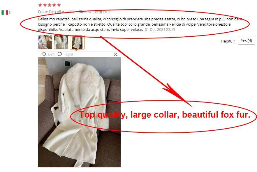 Women's Cashmere Wool Coat Spring Real Fox Fur Collar Woolen Trench Jacket Winter Adjustable Waist Slim Ladies Long Overcoat