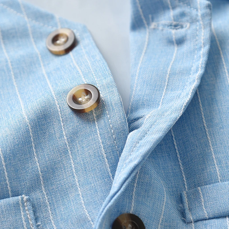 Kid Boy Formal Birthday Outfit Suit Toddler Gentleman Wedding Striped Vest Shirt 1-6 Years Baby Pants Boys Ceremony Outerwear