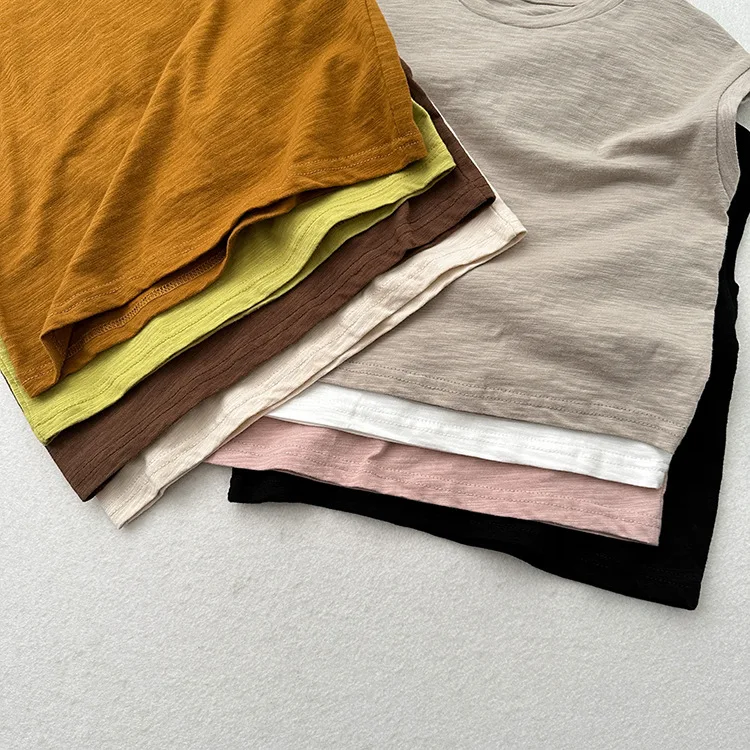 Children Sleeveless Vest Bamboo Cotton T-shirt for Kids Thin Boys Girls Undershirts Casual Toddler Tank Tops Baby Tees Clothing