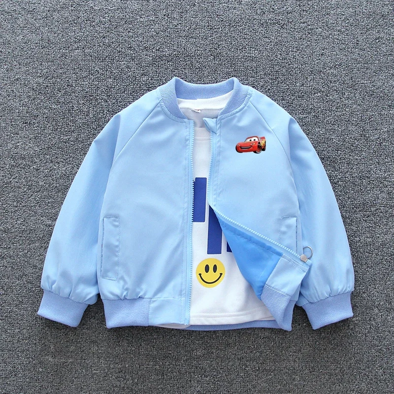 Baby Boys Cars Lightning McQueen Jacket 2025 Autumn Kids Girls Zipper Long Sleeves Cartoon Sport Coats Children Casual Outerwear