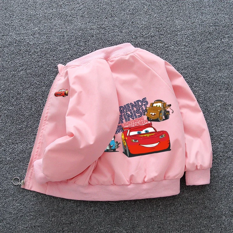 Baby Boys Cars Lightning McQueen Jacket 2025 Autumn Kids Girls Zipper Long Sleeves Cartoon Sport Coats Children Casual Outerwear