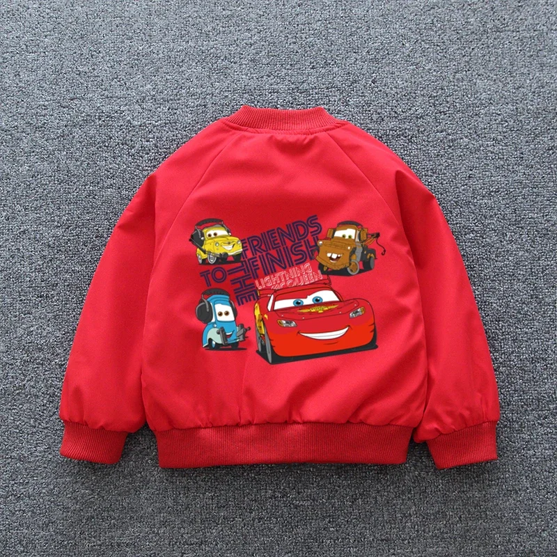 Baby Boys Cars Lightning McQueen Jacket 2025 Autumn Kids Girls Zipper Long Sleeves Cartoon Sport Coats Children Casual Outerwear