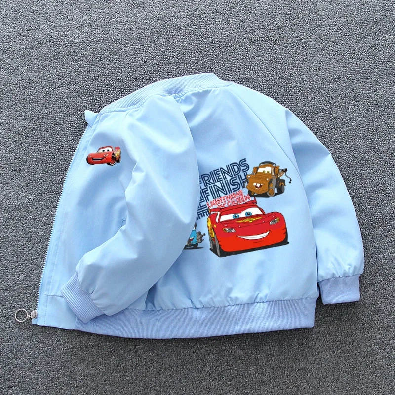 Baby Boys Cars Lightning McQueen Jacket 2025 Autumn Kids Girls Zipper Long Sleeves Cartoon Sport Coats Children Casual Outerwear
