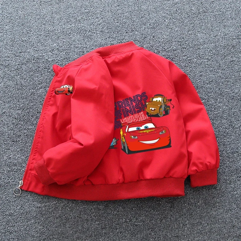 Baby Boys Cars Lightning McQueen Jacket 2025 Autumn Kids Girls Zipper Long Sleeves Cartoon Sport Coats Children Casual Outerwear