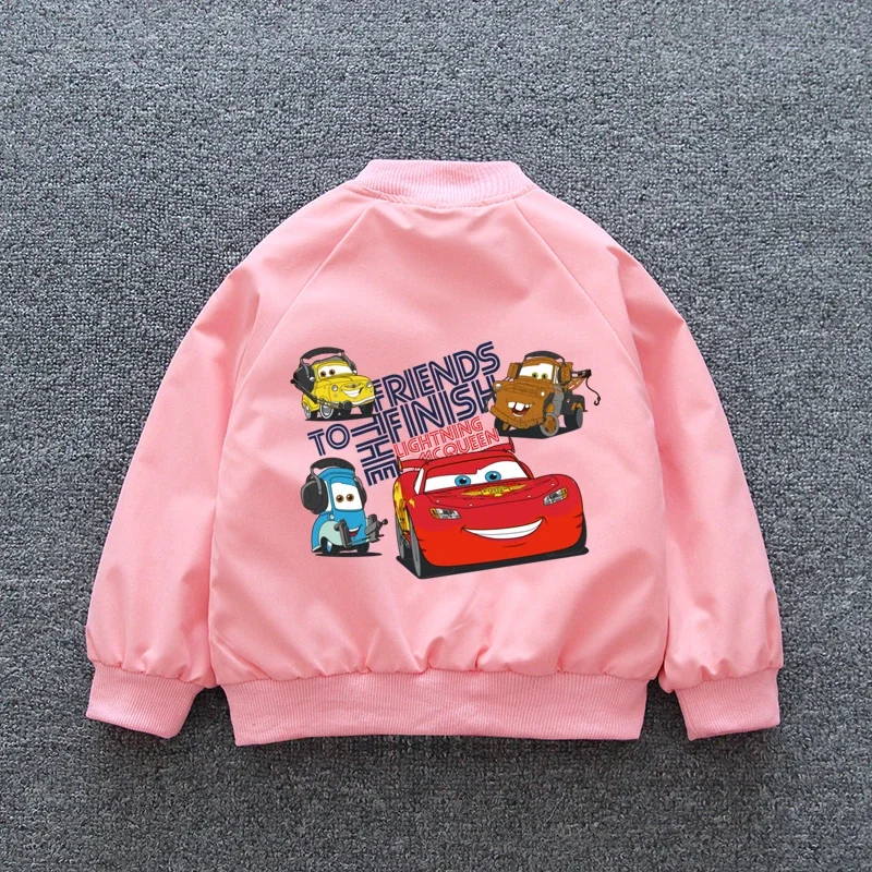 Baby Boys Cars Lightning McQueen Jacket 2025 Autumn Kids Girls Zipper Long Sleeves Cartoon Sport Coats Children Casual Outerwear