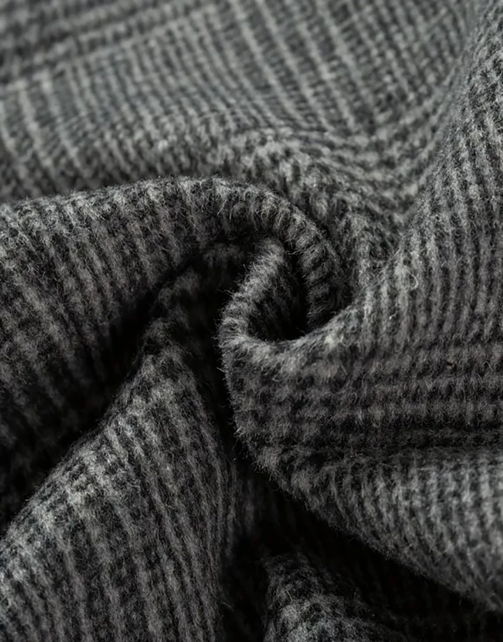 Autumn and winter cross-border thick checkered men's jacket medium long with cotton men's jacket lapel men's coat