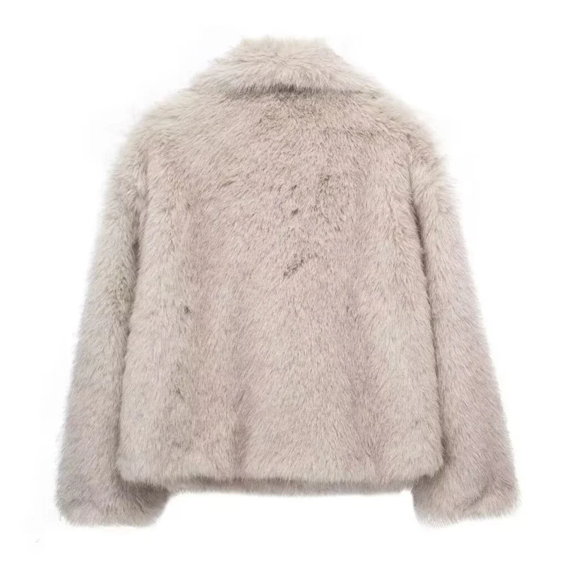 TRAF 2024 Women's Faux Fur Coat – Plush & Fluffy Winter Jacket, Elegant Wool Blend Outerwear TRAF 2024 Women's Faux Fur Coat – Plush & Fluffy Winter Jacket, Elegant Wool Blend Outerwear