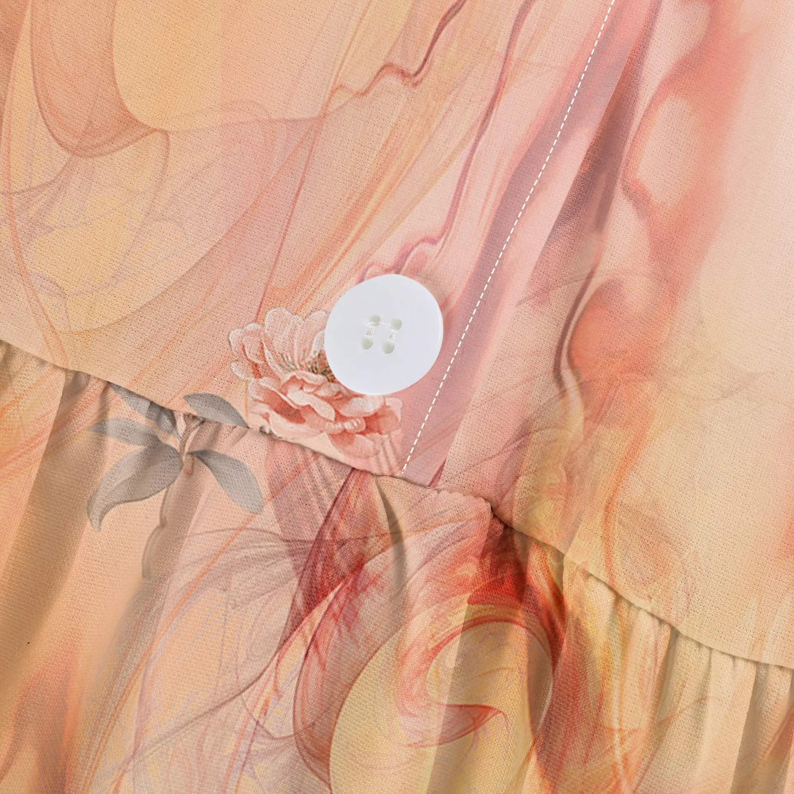 Floral Elegant Lapel Button Evening Party Dresses Three Quarter Sleeves Formal Wear Mid-Calf Summer Dress Vestidos 2024 Floral Elegant Lapel Button Evening Party Dresses Three Quarter Sleeves Formal Wear Mid-Calf Summer Dress Vestidos 2024