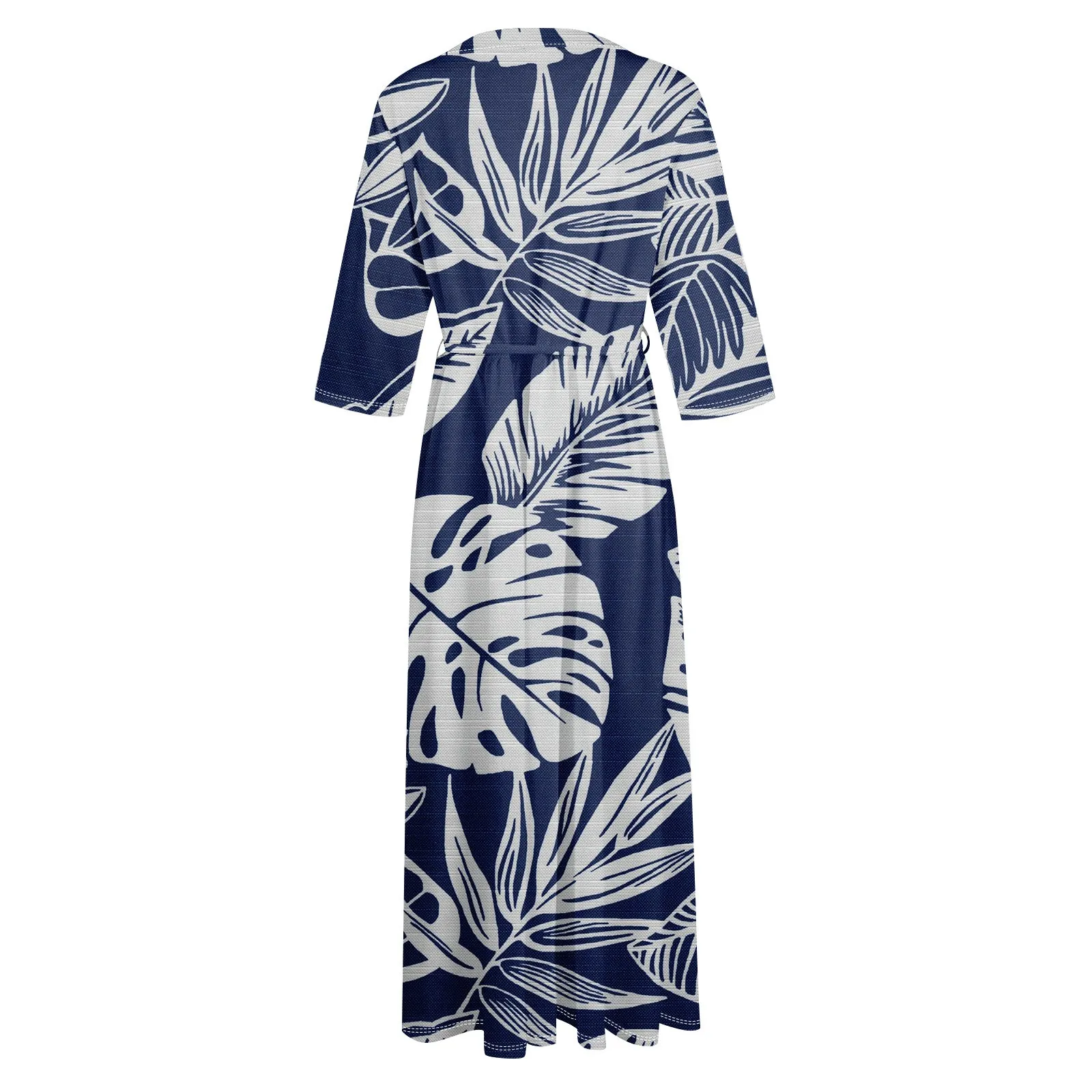Floral Elegant Lapel Button Evening Party Dresses Three Quarter Sleeves Formal Wear Mid-Calf Summer Dress Vestidos 2024 Floral Elegant Lapel Button Evening Party Dresses Three Quarter Sleeves Formal Wear Mid-Calf Summer Dress Vestidos 2024