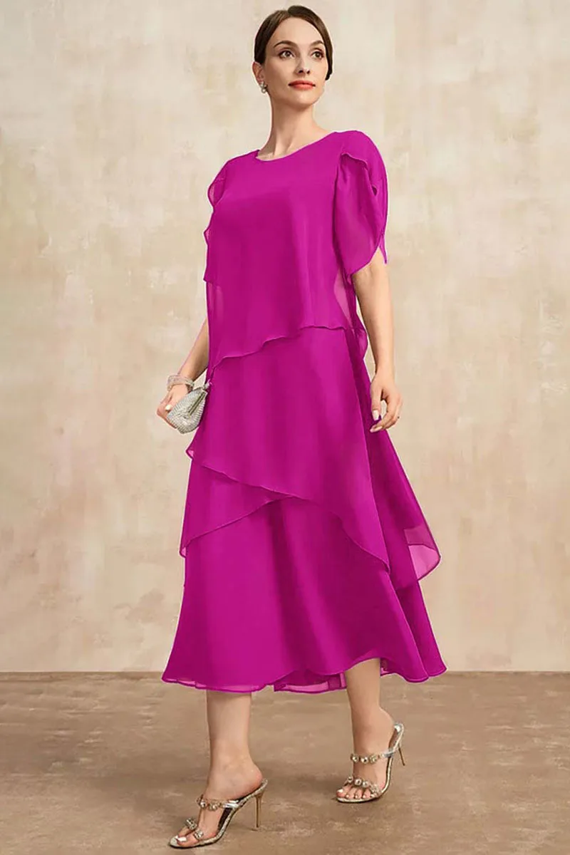 Women Plus Size Chiffon Dress Short Sleeve Elegant O-Neck Solid Party Irregular Layered Petal Sleeve Summer Fashion Maxi Dress Women Plus Size Chiffon Dress Short Sleeve Elegant O-Neck Solid Party Irregular Layered Petal Sleeve Summer Fashion Maxi Dress
