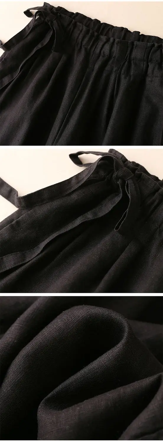 Cotton and Linen Wide-leg Nine-point 2025 Summer Women's Loose and Thin High Waist Thin Straight-leg Casual Pants