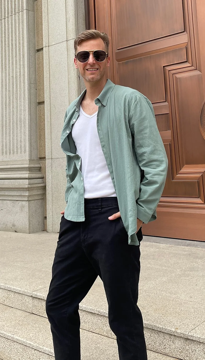 2024 Men's Linen Shirt Beachwear Button Casual Shirt Black White Pink Long Sleeve Solid Color Lapel Spring Summer Men XS-6XL