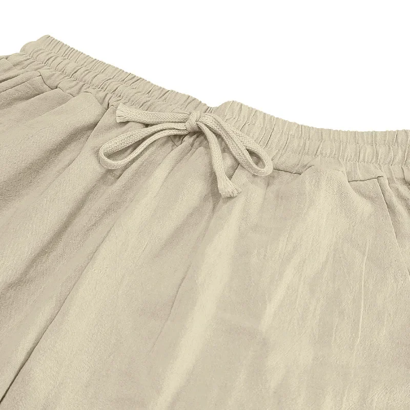 Men's Linen Shirt & Pants Set – American Style Casual Beachwear, Breathable Loose Fit Outfit (All Seasons