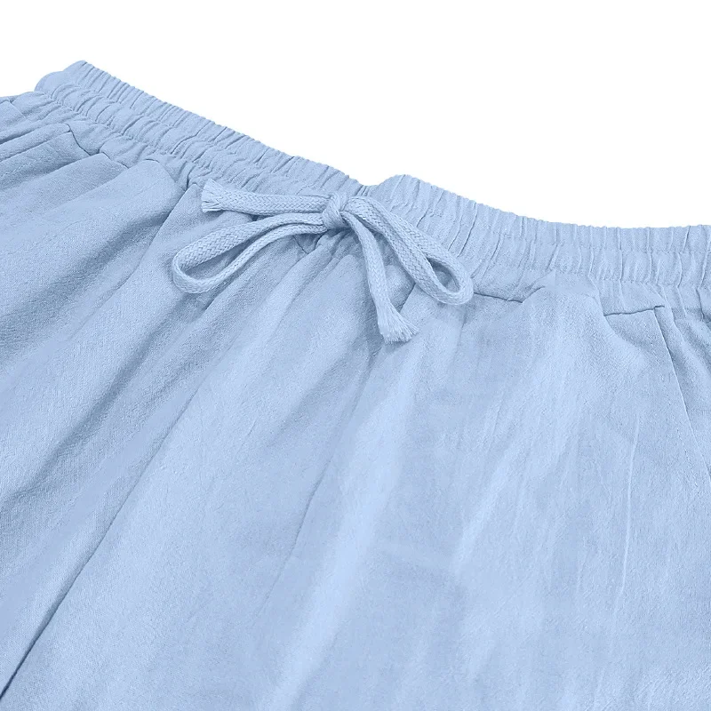 Men's Linen Shirt & Pants Set – American Style Casual Beachwear, Breathable Loose Fit Outfit (All Seasons