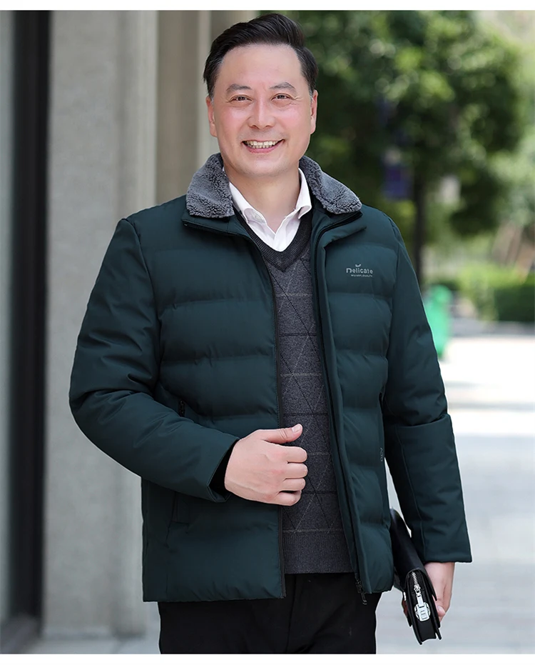 Men's solid color and cotton thick warm stand up collar winter clothing loose waterproof warm retro streetwear classic jacket